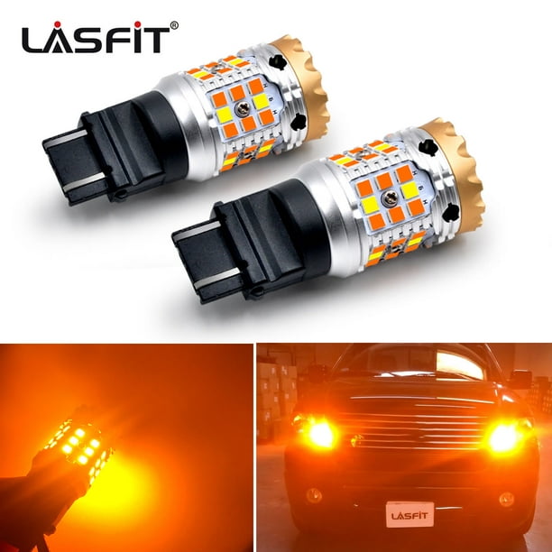 2pcs 3157 4057 White Amber Front Turn Signal Light Projector Led Switchback 4157